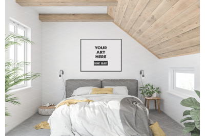 Interior scene artwork background frame mockup