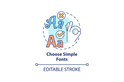 Choose simple fonts concept icon