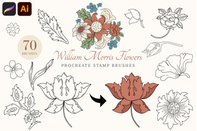 William Morris Procreate Stamp Brushes