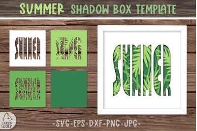 Tropical layered papercut svg Summer shadow box svg file for cricut