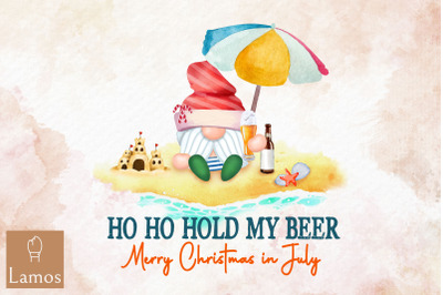 Christmas In July Santa Hold My Beer PNG