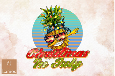 Christmas In July Dabbing Pineapple PNG