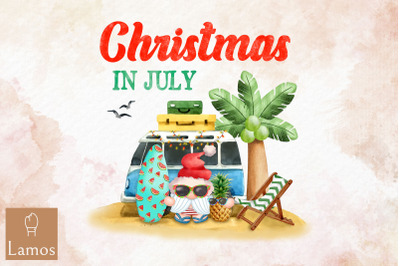 Christmas In July Santa Camping Car PNG