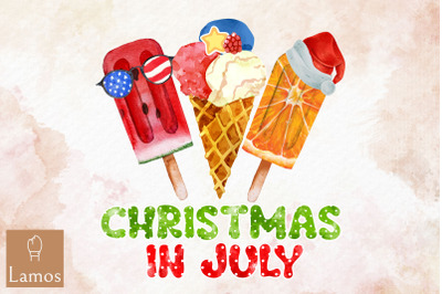 Christmas In July Funny Ice Cream PNG