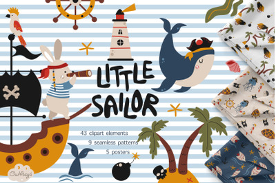 Little sailor animals collection
