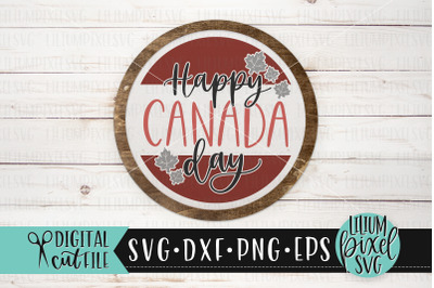Happy Canada Day Round Frame - Canada Day SVG