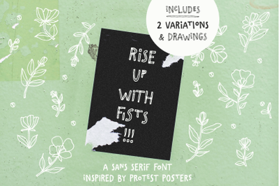 Rise Up With Fists ligatures font