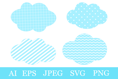 Clouds ornament clipart. Clouds SVG. Clouds sublimation