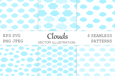 Clouds seamless pattern. Clouds background. Clouds ornament