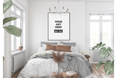 Interior scene artwork background frame mockup