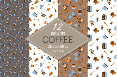 Coffee digital paper/seamless patterns