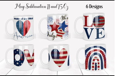 4Th Of July Mug Wrap | Sublimation Mug Patriotic Design