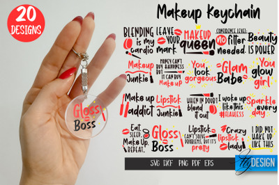 Makeup Keychain SVG Bundle | Make Up SVG | Beauty Design