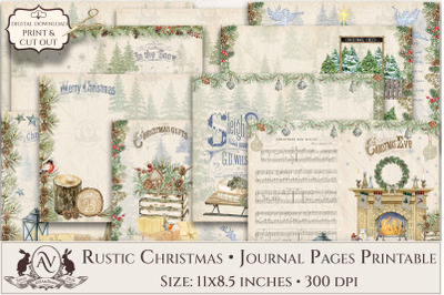 Rustic Christmas | Junk Journal Pages Printable AVADJPX6S