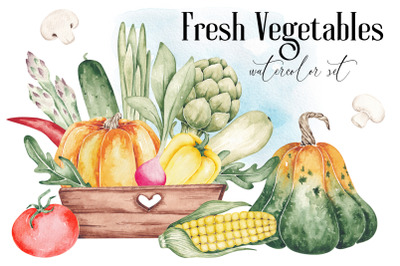 Watercolor Set &quot;Fresh vegetables&quot;