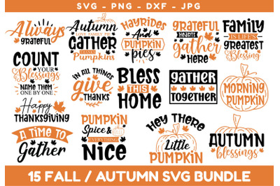 Fall SVG Bundle, Autumn SVG Bundle, Thanksgiving SVG Bundle