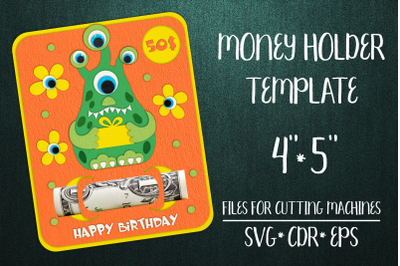 Monster Birthday Card | Money Holder Template