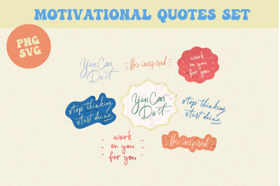 Motivational handwritten quotes calligraphy, stickers and sublimation