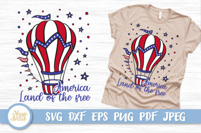 Land of the free SVG | 4th of july sublimation design