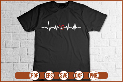 Heartbeat Nurse t-shirt design