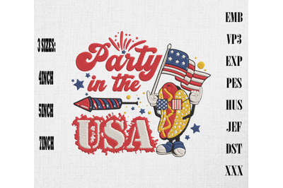 Party In The USA 4th Of July Embroidery