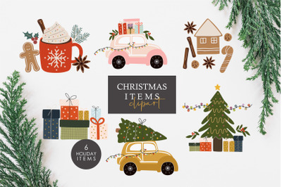 Christmas clipart, Holiday elements
