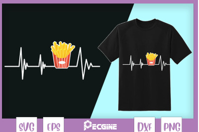 French Fries Heartbeat Potato Fastfood