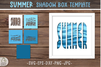 Sea 3d layered papercut art svg Summer shadow box svg Ocean svg dxf