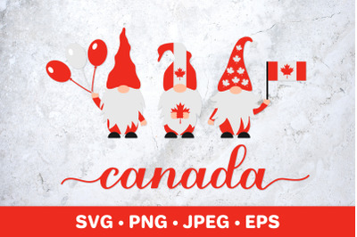 Canada Day SVG. Canadian patriotic gnomes