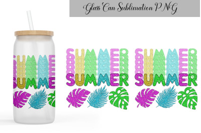 Summer Can Glass Wrap | Libbey Glass Can Sublimation