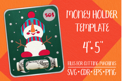 Snowman Christmas Card| Money Holder Template