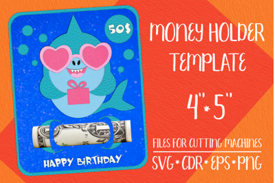 Baby Shark Birthday Card| Money Holder Template