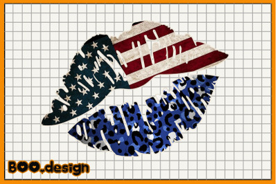 Retro Flag Lips America Graphics