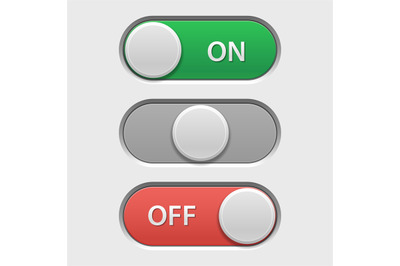 On off button. User interface switch for adjustment menu in on, neutra