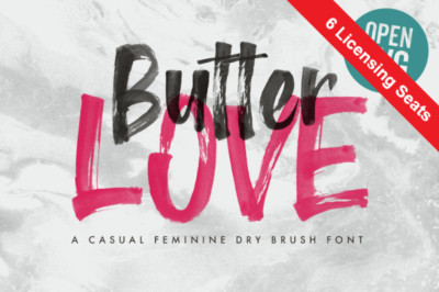 Butter Love - Opentype SVG Dry Brush- 6 Licensing Seats