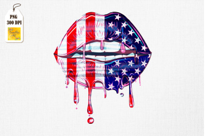 4th of July Hot Lips American Flag