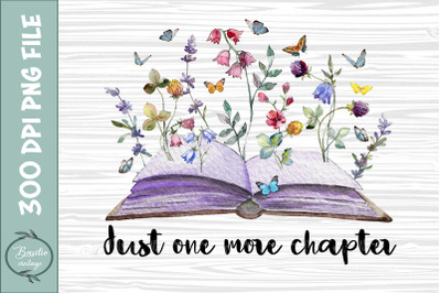 Just one more chapter Book Floral PNG