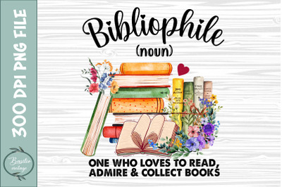 Bibbliophile Definition Book Floral PNG