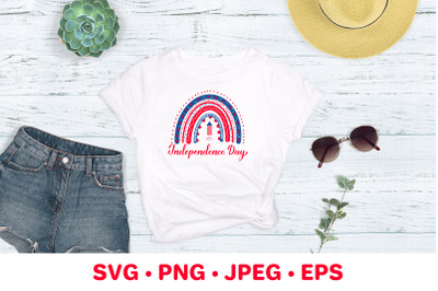 US patriotic  rainbow. Independence day SVG. 4th of July SVG