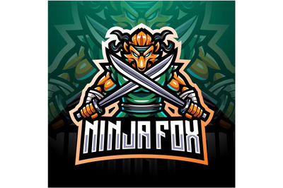 Ninja fox esport mascot logo design