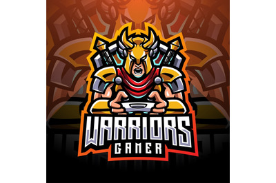 Warrior gamer esport mascot logo