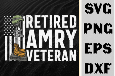 Funny Design Army Retired Veteran