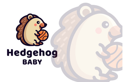 Hedgehog Baby Cute Logo Template