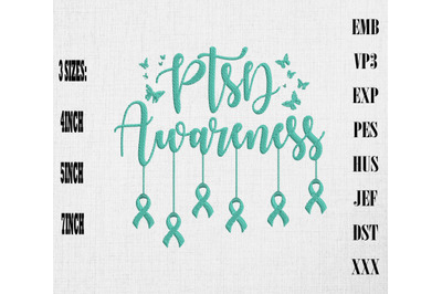 PTSD Awareness Ribbon Embroidery
