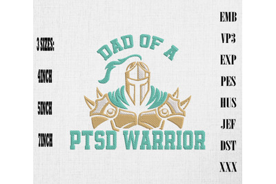 Dad Of A PTSD Warrior Embroidery PTSD Awareness