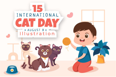 15 International Cat Day Illustration