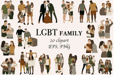 Abstract LGBT family clipart
