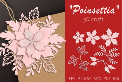 3D Christmas craft &quot;Poinsettia&quot;