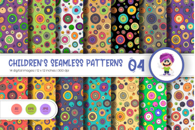 Cute Baby Seamless Patterns 04. Digital Paper