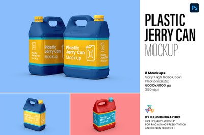 Plastic Jerry Can Mockup - 8 views